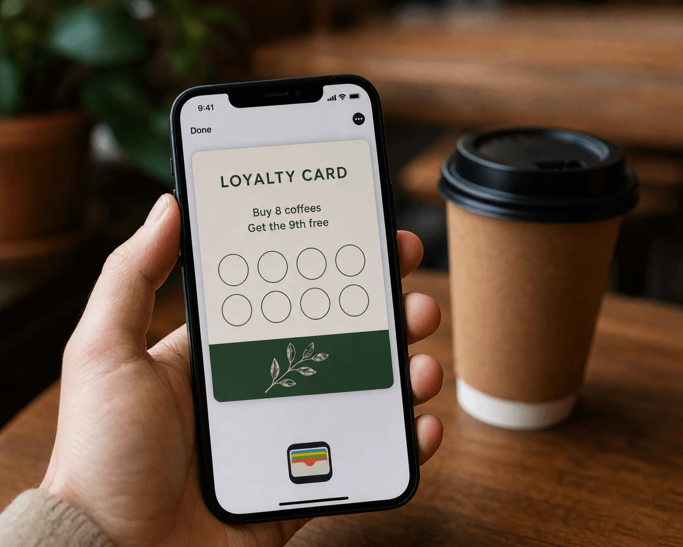 Customer scanning a QR code to add a digital loyalty card to their phone