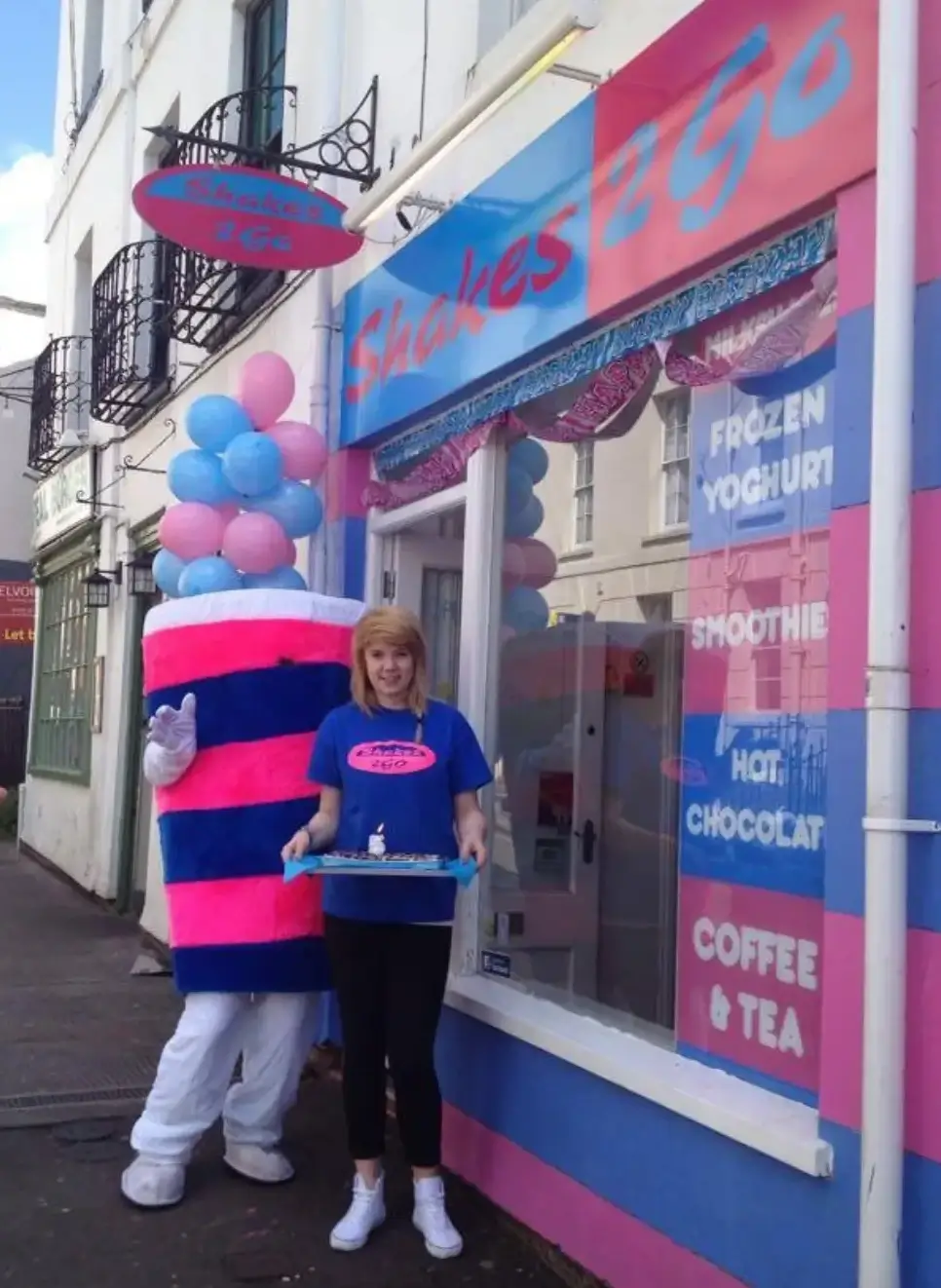 Shakes 2GO exterior — bold, bright colour that was unmissable from down the street